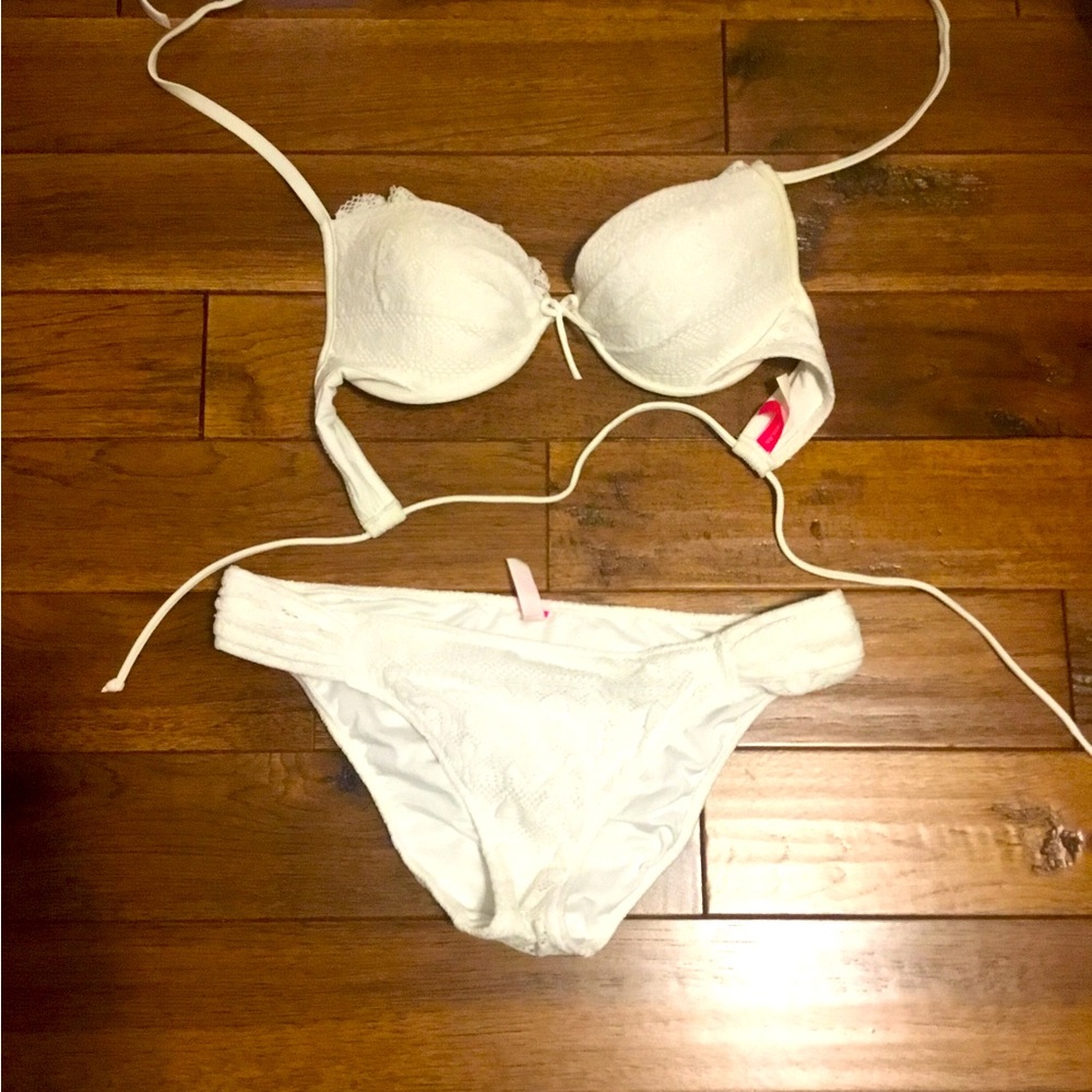 White VS Crochet Style Bikini
